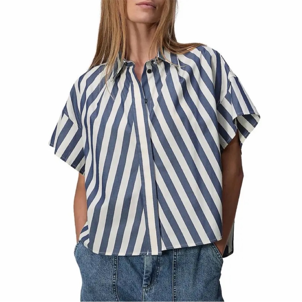New w/ Tags Rag & Bone Striped Poplin Shirt size Small